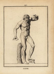 Statue eines Fauns bei einer Bacchanalischen Orgie mit Zimbeln und Scabellum von Unbekannt