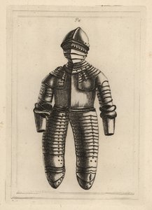 Rüstung eines Reiters aus der Zeit von König Heinrich VIII. oder Elisabeth I. aus dem Tower of London