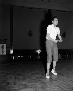 Die Popsängerin und Tänzerin Josephine Baker beim Internationalen Filmfestival in Venedig Lido - 1948