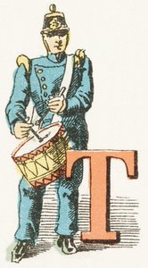T - Trommler - Kinderalphabet, Editions Gordinne 1920 (Gravur)
