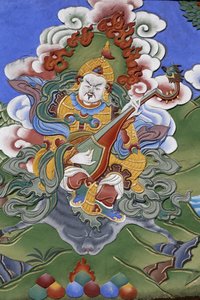 Tempel der Tausend Buddhas Dashang Kagyu Ling Kongregation. Wächter des Tempels, La Boulaye, Frankreich