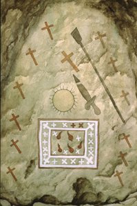 Der Heilige Gral, Reproduktion eines Gemäldes aus dem 13. Jahrhundert (Druck)