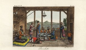 Das Bankett, das für Dodwell vom Bischof von Salona in Crisso, Griechenland, abgehalten wurde