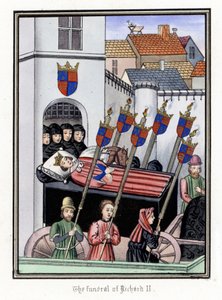 Der Leichenzug von König Richard II. von England (1367-1400), verlässt die Burg von Pontefract zur Kathedrale von Saint Paul in London (England)