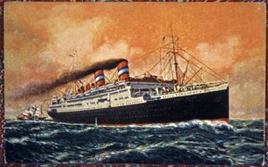 Das Linienschiff Conte Grande, ca. 1930 (Illustration)