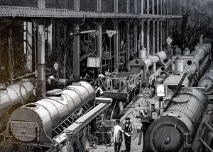 Die Fertigungshalle der Robert Stephenson and Company