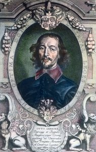 Der Bürgermeister der Stadt Magdeburg, Otto von Guericke, auch bekannt als Politiker, Jurist, Physiker und Erfinder von Unbekannter Künstler