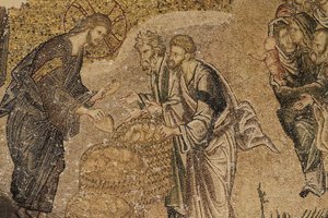 Die Brotvermehrung, Mosaik, Chora-Kirchenmuseum, Istanbul, Türkei