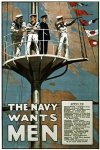 Die Marine sucht Männer, ca. 1915 (Lithographie)