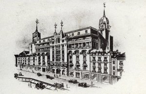 Thermaltourismus: Ansicht des Carlton-Hotels in Vichy, Frankreich ca. 1905 (Postkarte)