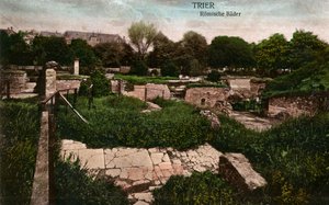 Trier - Ruinen der römischen Bäder - Frankreich, späte 19. Jahrhundert (Postkarte)
