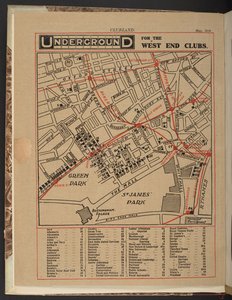Untergrund für die West End Clubs, Mai 1910 von Unbekannter Künstler