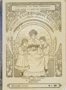 Eine Mutter liest ihren Kindern vor - Umschlag - Methode des gleichzeitigen Unterrichts in Lesen, Schreiben, Rechtschreibung, Zeichnen und Rechnen von L. Angot, Grundschulinspektor, Offizier der öffentlichen Bildung und F. Cagne, öffentlicher Lehrer von Unbekannt