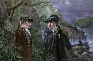 Unabhängigkeitskrieg der Vereinigten Staaten von Amerika (1775-1783): Benedict Arnold (1741-1801) verriet sein Heimatland, indem er versprach, West Point an England zu übergeben, Juli 1780. Arnold bot an, das Fort für 20.000 Pfund und den Rang eines Brigad von Unbekannter Künstler