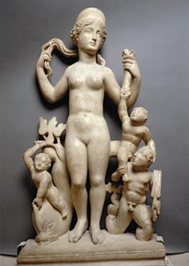 Venus mit Putti, einem Triton und einem Delphin, römisch, 4. Jahrhundert n. Chr.