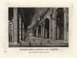 Ansicht des Inneren des Petersdoms, Basilica Sancti Petri, Rom von Unbekannt