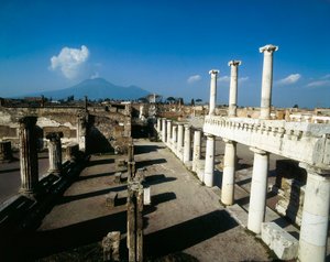 Blick auf das Forum von Pompeji und den Vesuv von Alec Hunter