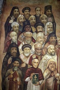 Wandgemälde im koptischen Schrein von St. Markus, Abbassya, Kairo