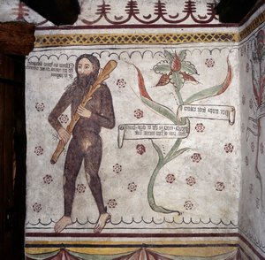 Wilder Mann von Sacco (Homo Selvadego), Fresko (15. Jahrhundert)