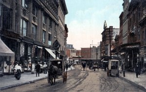 Yonkers, New York - North Broadway Street in der Stadt nördlich der Bronx, New York City, frühes 20. Jahrhundert (Postkarte)
