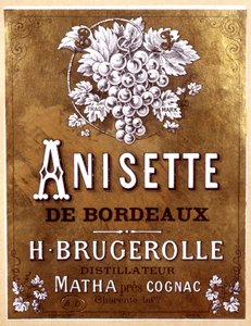 Flaschenetikett von Anisette de Bordeaux, späte 19. Jahrhundert von Unbekannter Künstler