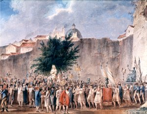 Feier unter den Ruinen der Bastille, Paris, ca. 1793
