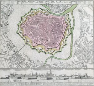 Plan der inneren Stadt von Wien mit den Befestigungen und den zunächst liegenden Vorstädten von Unbekannter Stecher