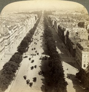 Champs Élysées vom Arc de Triomphe, Paris, Frankreich, 19. Jahrhundert