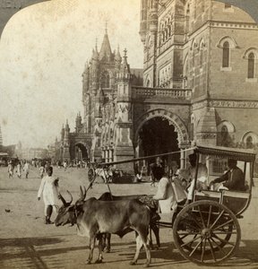 Ekka, vor dem Victoria-Bahnhof, Bombay, Indien, um 1900er Jahre
