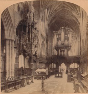 Innenraum der Kathedrale von Exeter, England von Underwood and Underwood