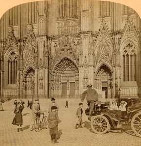 Hauptportal und reich verzierte Fassade, Kathedrale, Köln, Deutschland, 1902