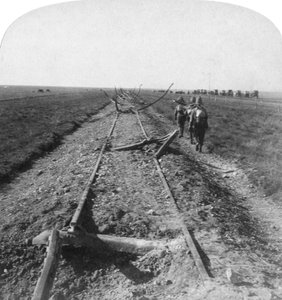 Königliche Ingenieure reparieren eine von den Buren zerstörte Eisenbahn, Kroonstad, Südafrika, 1900