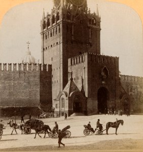 Spaski Voroto, Heiliges Tor des Kremls, Moskau, Russland, 1898 von Underwood and Underwood