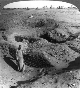 Die Ziegelkammern von Pithom, gebaut von hebräischen Sklaven, Ägypten, 1905 von Underwood and Underwood