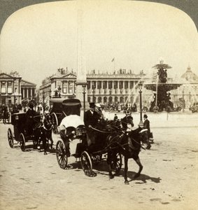 Der Obelisk und der Brunnen, Place de la Concorde, Paris, Frankreich, 19. Jahrhundert