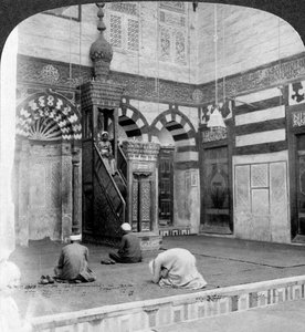 Die Gebetsnische und die Kanzel in der Grabmoschee von Kait Bey, Kairo, Ägypten, 1905