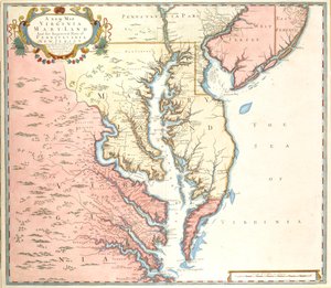 Eine neue Karte von Virginia und Maryland und den verbesserten Teilen von Pennsylvania und New Jersey von Unidentified