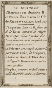 Die Reise des Kaisers Joseph II von Unidentified