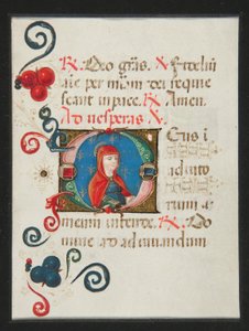 Initiale O, illuminierte Manuskriptseite aus einem Stundenbuch