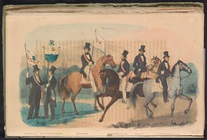 Kostüme und Fahnen der Ehrenwachen von Alkmaar, Monnickendam, Hoorn, Purmerend, Edam und Grootebroek, 1840-1842