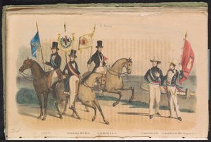 Kostüme und Fahnen der Ehrenwachen von Goes, Middelburg, Zierikzee und Vlissingen, 1840-1842
