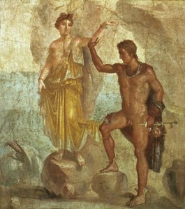 Perseus befreit Andromeda, aus dem Haus von Castor und Pollux, Pompeji, 4. dekorativer Stil, ca. 50-79 n. Chr.