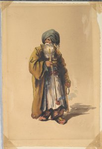 Russischer oder türkischer Mann, der eine Pfeife raucht