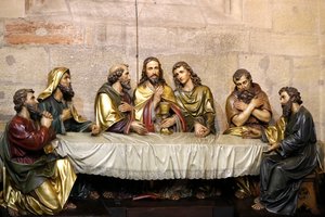Kirche Saint-Martin, Das letzte Abendmahl, Statuen, Mülhausen, Frankreich