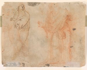 Studien von fallenden Figuren (recto); Studien von Figuren in drapierten Kleidern (verso)