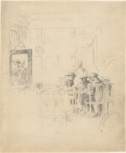Ohne Titel (Soldaten in einem Café) von Unknown