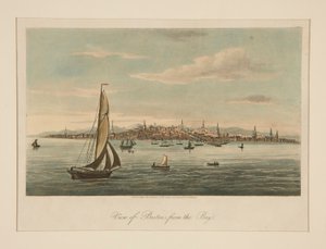 Blick auf Boston von der Bucht