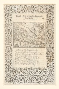 a) Calisto von Juno geschlagen und in einen Bären verwandelt; auf der Rückseite: b) Calisto und ihr Sohn werden zu zwei Sternen von Unknown