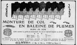 Werbung von 1904 für den C B Weeks Feather Whale Neck Mount