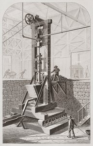 Stempelwerk aus dem 19. Jahrhundert, auch bekannt als Stempelbatterie oder Stempelwerk